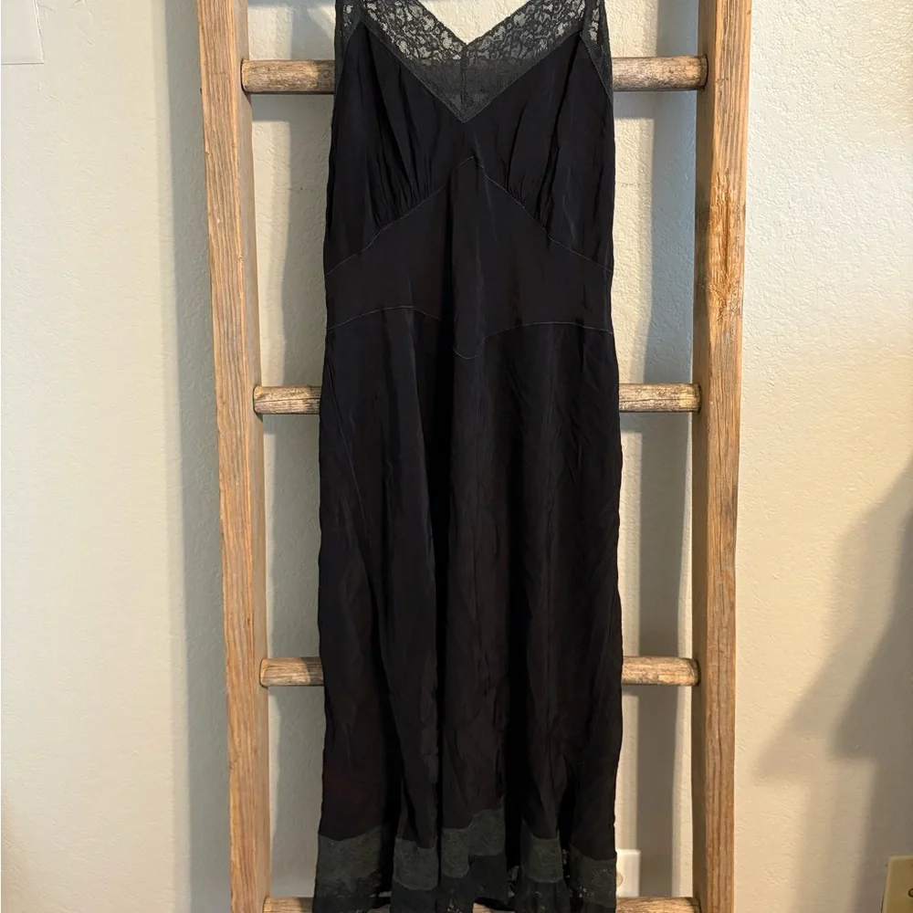 Black Lace Slip Dress - Picture 2 of 6